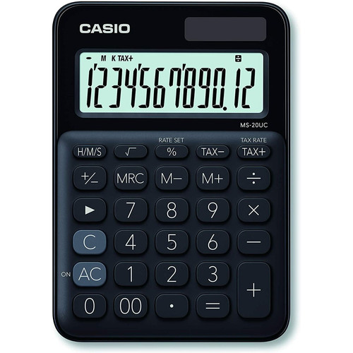 Casio - Casio MS-20UC-BK calculatrice Bureau Calculatrice basique Noir Casio  - Casio Montres