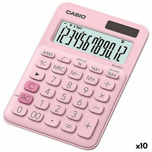 Casio - Calculatrice Casio MS-20UC Rose 2,3 x 10,5 x 14,95 cm (10 Unités) Casio - Bonnes affaires Casio