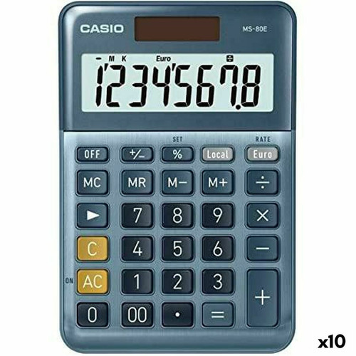 Casio - Calculatrice Casio MS-80E Bleu (10 Unités) Casio  - Bonnes affaires Casio