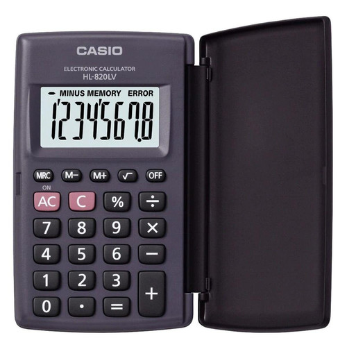 Casio - Calculatrice Casio HL-820LV-BK Gris Résine (10 x 6 cm) Casio  - Accessoires Bureau