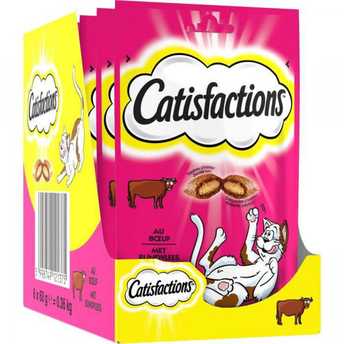 Catisfactions - Friandises au boeuf 60 g (x6) - Friandise pour chat
