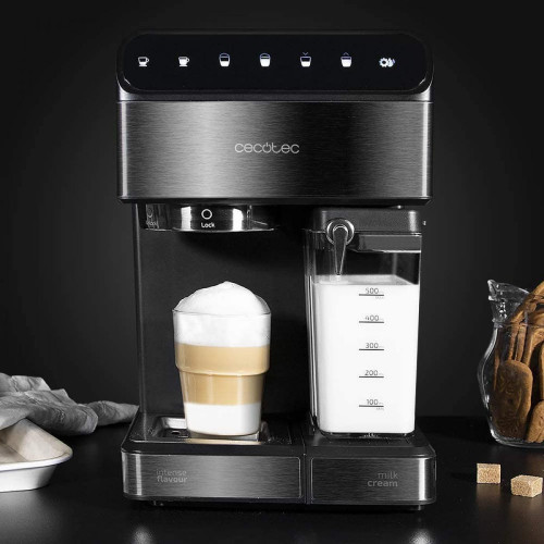 Expresso - Cafetière Cecotec Machine à café expresso semi-automatique de 1,4l programmable 1350w gris noir
