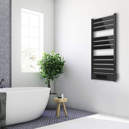 Cecotec - Sèche-serviettes électrique en aluminium avec écran LED 500W et chauffage céramique 1500W intégré noir Cecotec   - Sèche-serviette