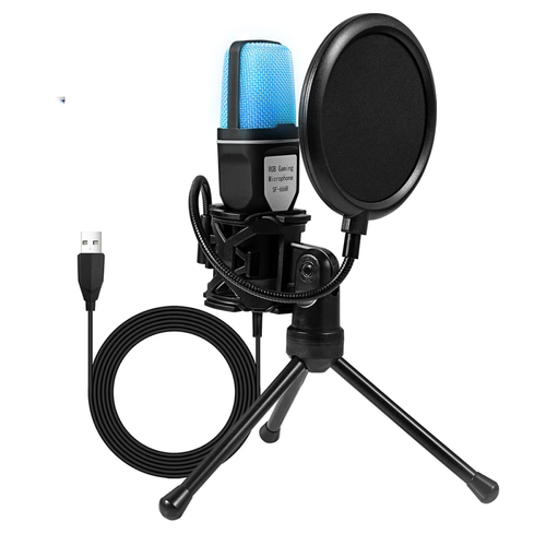 Cfsyls - Microphone USB RGB, condensateur, fil de jeu, micro Cfsyls  - Microphone
