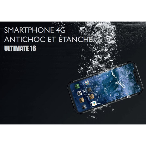 Smartphone Android Smartphone durci CGV ULTIMATE 16 Br - Caméra 16 MP, Ecran de 6,2'', 4Go de RAM, Imperméable, Anti-poussière, Antivibration, Anti-chocs et Etanche