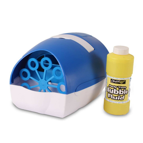 Cheetah - Machine à bulles Bleu/Blanc pour enfant + liquide Cheetah  - Eclairage de soirée