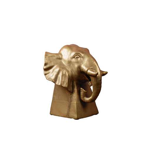 Chehoma - Tête d'éléphant Doré en Grès - Décoration