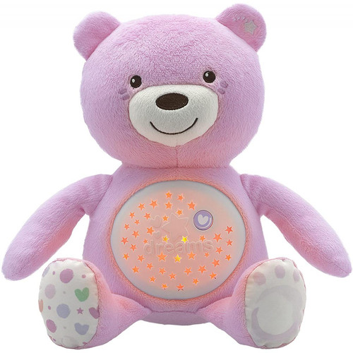 Chicco - peluche musical avec 3 effets lumineux Ourson rose - Chicco