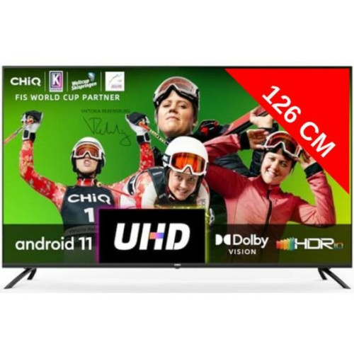 TV 50'' à 55'' Chiq TV LED 4K 126 cm U50GLX Android Smart TV, UHD, 4K