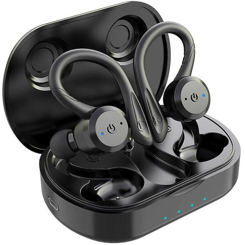 Chrono - Écouteurs Bluetooth Chronus Véritables écouteurs sans fil avec étui de chargement IPX7 Étanche TWS Écouteurs stéréo avec micro intégré Écouteurs intra-auriculaires Basses profondes pour la course sportive（noir） Chrono  - Casques de réalité virtuelle