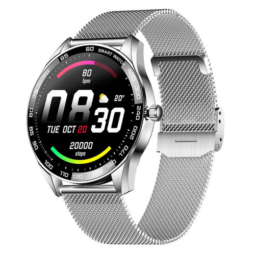 Chrono - Smartwatch, montre-bracelet de fitness, montre de sport, montre tracker pour hommes et femmes, avec fréquence cardiaque, surveillance de l'oxygène dans le sang, rappel SMS, podomètre. Bluetooth étanche IP68, pour iOS et Android（Argent） Chrono  - Montre connectée