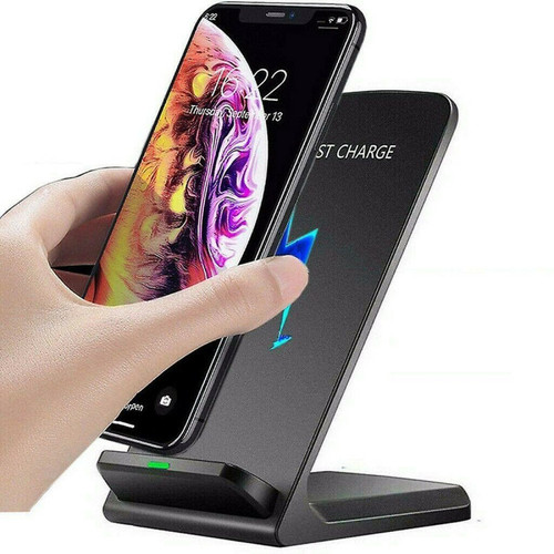 Chargeur secteur téléphone Chrono Support de chargeur sans fil pour Apple iPhone 12 Mini/12 Pro Max/11/SE 2020/Xs Max/XR/X/8 Plus, Samsung Galaxy Note 20 Ultra/10+/9/8/S21/S20/S7 S8 S9 S10+ S10e , OnePlus 8 Pro,(noir)