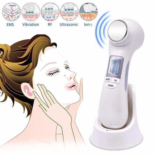 Chrono - Appareil de massage raffermissant à ultrasons RF EMS pour le visage avec fonction LED Rafraîchit, nettoie et lisse les ridules. Chrono  - Appareil exfoliant Soin du corps