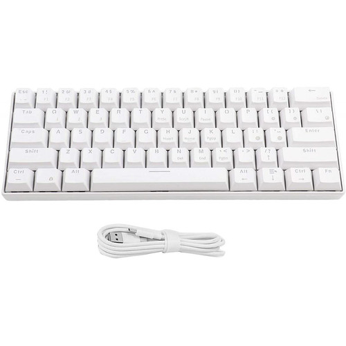 Clavier RK61 - Clavier mécanique blanc, clavier de jeu de bureau pour  téléphones cellulaires et tablettes, pièces d'ordinateur (blanc)
