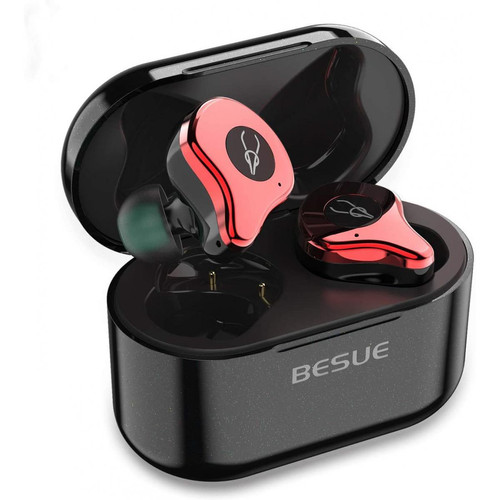 Chrono - Écouteurs sans fil True Bluetooth 5.0 - Écouteurs sans fil Sabbat Deep Bass pour le sport/l'entraînement, écouteurs Bluetooth à réduction de bruit pour Galaxy/iPhone/Android/iOS 30H（rouge） Chrono  - Ecouteurs Intra-auriculaires Ecouteurs intra-auriculaires