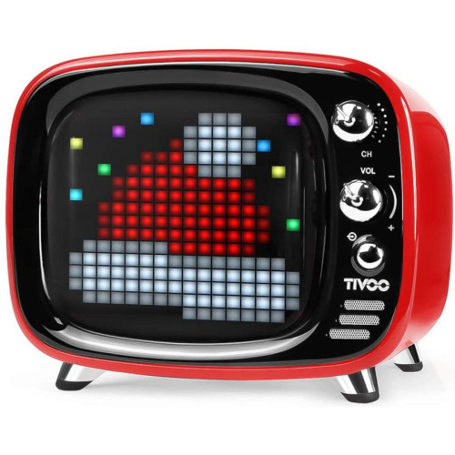 Chrono - Divoom tivoo V5.2 Enceinte Bluetooth avec écran Smart Pixel Art,Rouge - Marchand Chronus amoureux