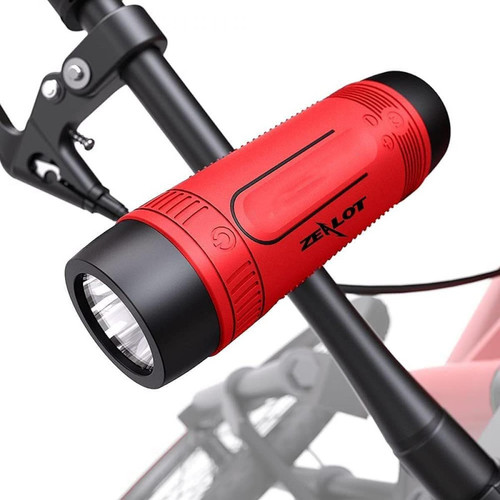 Chrono - Enceinte Bluetooth avec Support vélo, Haut-Parleur Bluetooth Speaker wireless/4000mAh Powerbank/Lumière LED/Autonomie 26hrs Support AUX&SD, Très utile pour Lors balades à vélo en Solitaire,Rouge Chrono  - Hifi