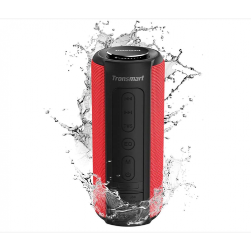 Chrono - Haut-parleur Bluetooth extérieur sans fil 5.0 Tronsmart T6 Plus édition améliorée 40 W avec connexion NFC, son surround 360 °, effets tri-bass, banque d'alimentation, IPX6 étanche, assistant vocal(Rouge) Chrono  - Chrono