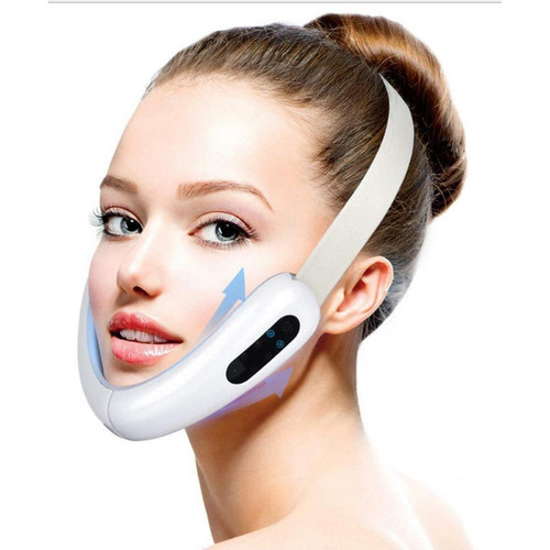 Chrono - Machine de lifting du visage, machine de lifting électrique en forme de V, dissolvant à double menton à LED, masseur facial EMS à micro-courant（Blanc) - Chrono