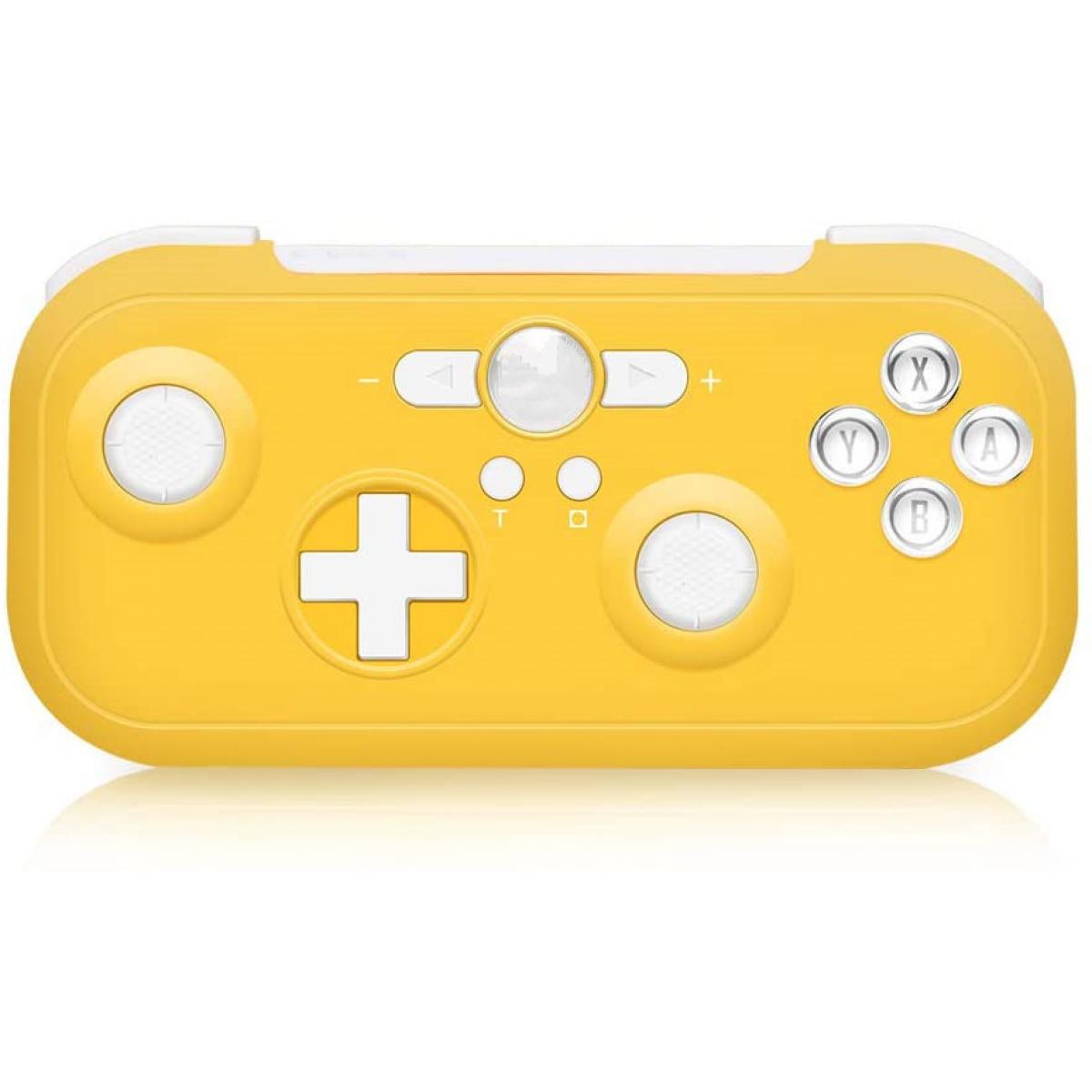 Manette retrogaming Chrono Manette Switch 6-Axis Sensor Double Shock Wireless Bluetooth Pro Manette Switch sans Fil pour Nintendo Switch Compatible avec Switch, Switch Lite, PS3, Steam（jaune）