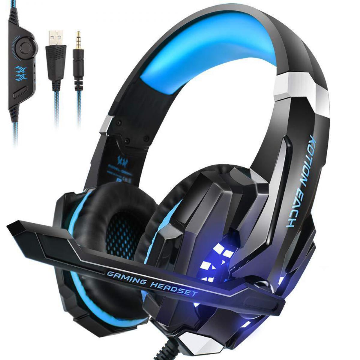 Casque Gamer PS4 Gaming Micro Audio Gaming PS5 Switch Xbox one Filaire LED  Lampe