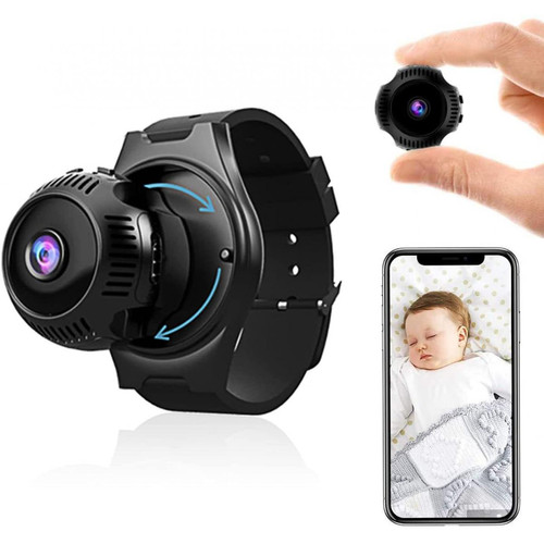 Chrono - Mini caméra de surveillance HD 1080p Wifi caméra sans fil , caméra de sécurité domestique portable avec vision nocturne et alarme de détection de mouvement(Noir) Chrono  - Accessoires et consommables
