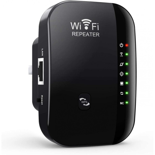Chrono - Répéteur WiFi 300Mbps 2.4GHz Amplificateur WiFi Booster Extender Mode Repeater/Routeurs/AP Interface LAN Protection WPS Fonction-Noir Chrono   - Adaptateur Transmetteur et Antenne WiFi