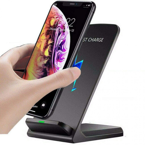 Chrono - Support de chargeur sans fil pour Apple iPhone 12 Mini/12 Pro Max/11/SE 2020/Xs Max/XR/X/8 Plus, Samsung Galaxy Note 20 Ultra/10+/9/8/S21/S20/S7 S8 S9 S10+ S10e , OnePlus 8 Pro,(noir) - Chargeur secteur téléphone