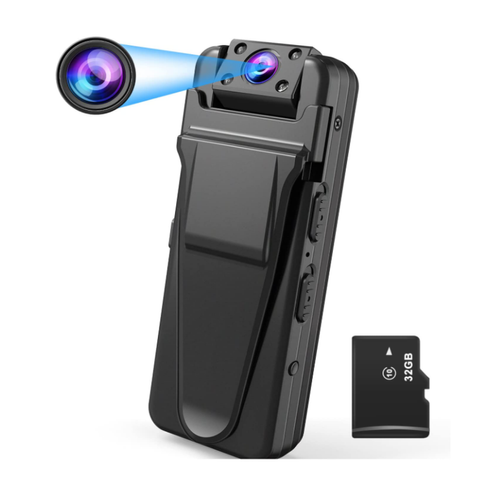 Chrono - Body Body Camera Mini Caméra Audio Portable Vision Nocturne Caméra Cachée 128G Full HD 1080P Petite Police Body Body Camera Noir Chrono  - Autres accessoires smartphone