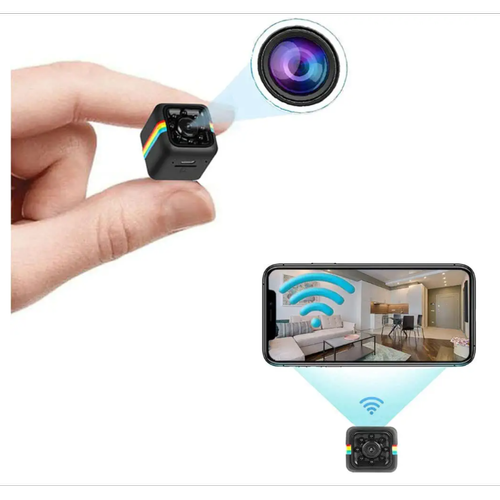 Chrono - Caméra de sécurité à domicile 1080P, vision nocturne intérieure/extérieure petite caméra d'enregistrement chien caméra pour animaux de compagnie, noir Chrono  - Chrono
