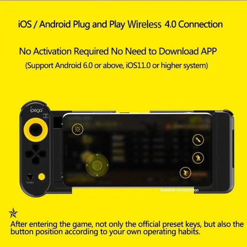 Manette Xbox Series Contrôleur de jeu mobile PG-9167, avec contrôleur de manette de jeu PUBG intelligent sans fil 4.0 extensible（noir）