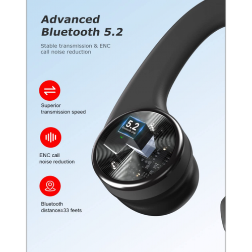 Ecouteurs intra-auriculaires Écouteurs sans fil, casque Bluetooth Écouteurs étanches avec micro pour le sport - noir
