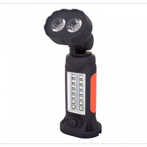 Chrono - Lampe torche LED, lampe de travail magnétique portable lampe de poche lampe d'inspection lampe de camping, base magnétique puissante, tête rotative 180 360 degrés (noir) Chrono  - Torche