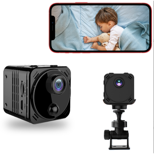 Chrono - Mini caméra de sécurité connectée WiFi 1080P HD Real Nanny Camera avec vision nocturne créative et détection de mouvement,64G, noir Chrono  - Chrono