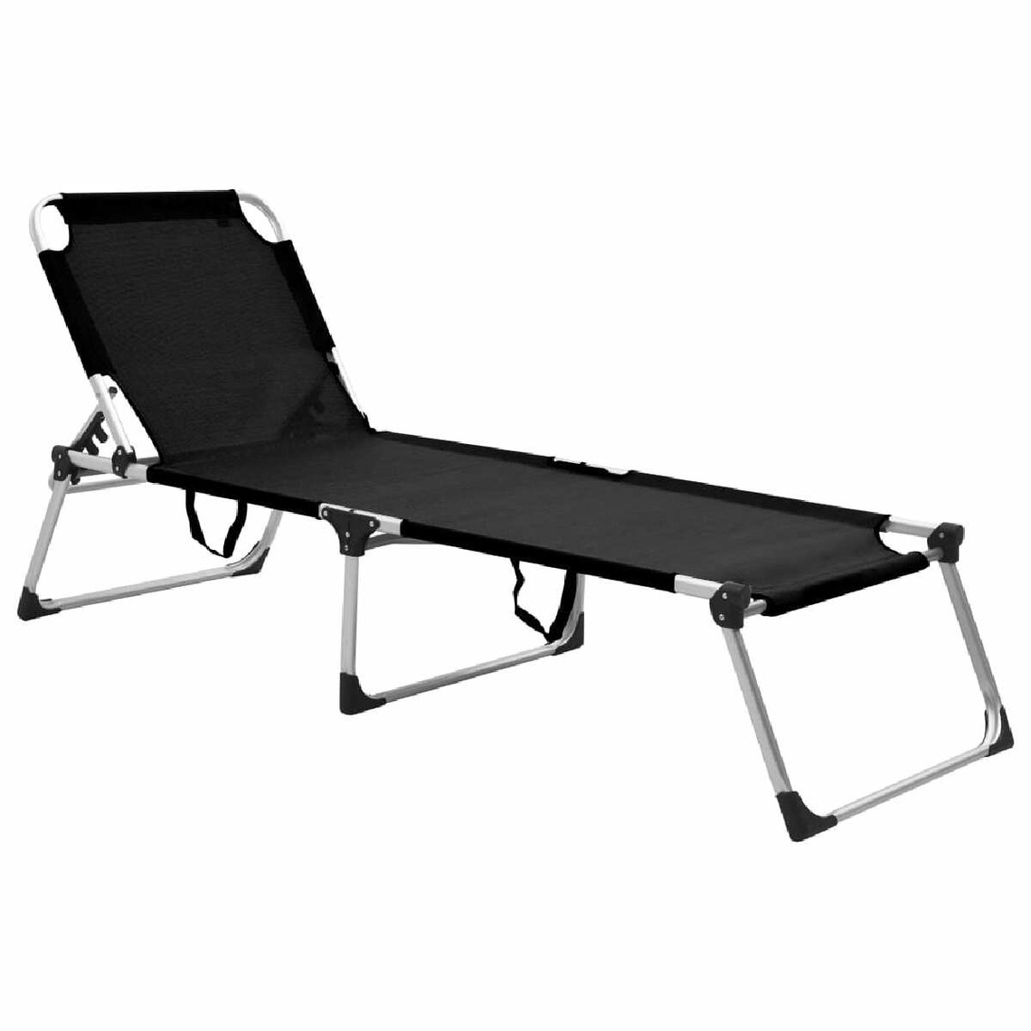 Chunhelife Chaise longue pliable extra haute pour seniors Noir Aluminium