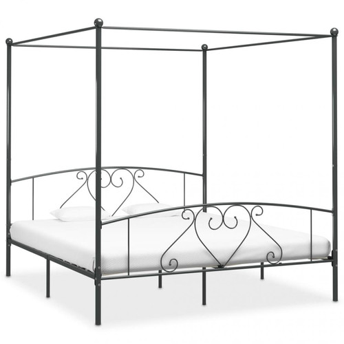 Chunhelife - Cadre de lit à baldaquin Gris Métal 180 x 200 cm - Lit enfant Multicolor