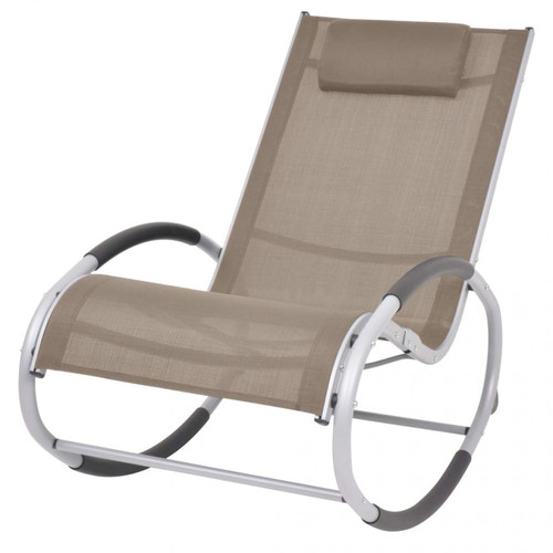 Chunhelife - Chaise à bascule d'extérieur Taupe Textilène - Fauteuil à bascule Fauteuils