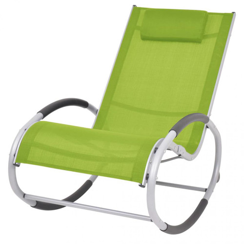 Chunhelife - Chaise à bascule d'extérieur Vert Textilène - Fauteuil à bascule Fauteuils