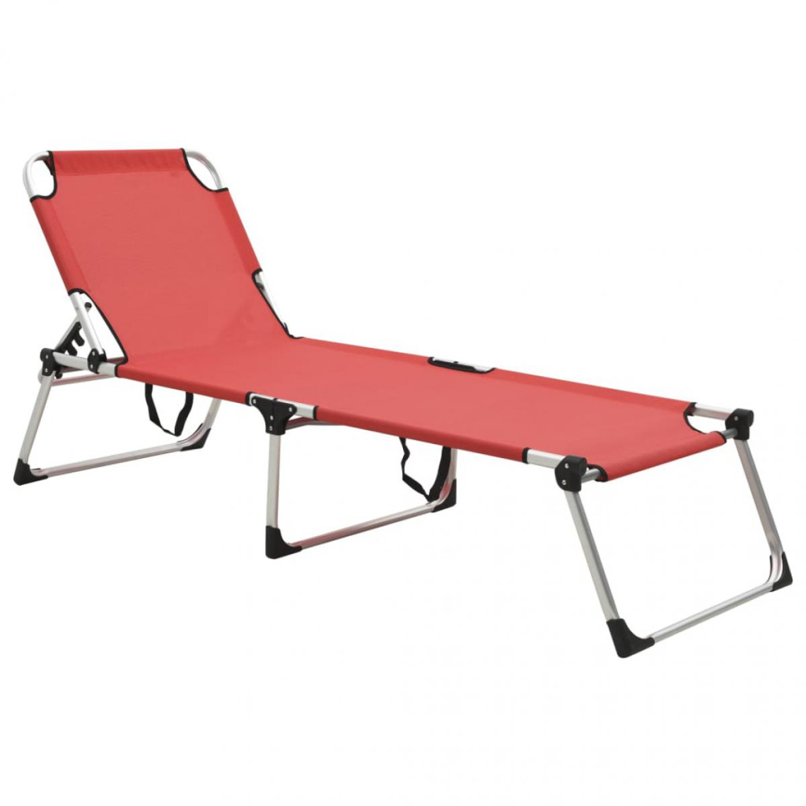 Chunhelife Chaise longue pliable extra haute pour seniors Rouge Aluminium