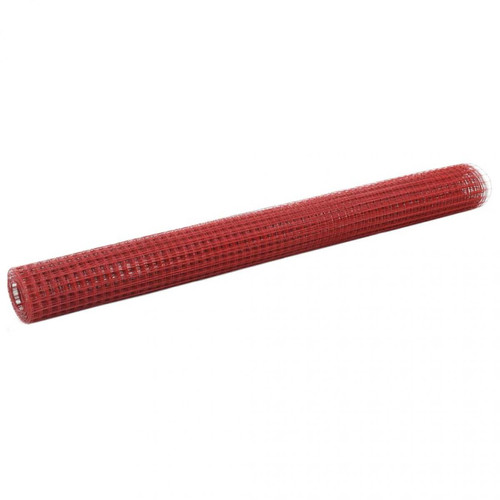 Haie Chunhelife Grillage Acier avec revêtement en PVC 10x1,5 m Rouge