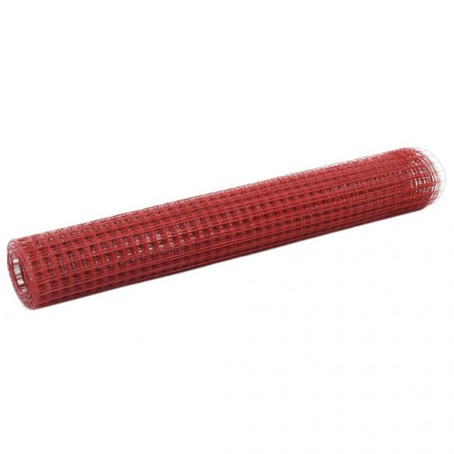 Haie Chunhelife Grillage Acier avec revêtement en PVC 25x1 m Rouge