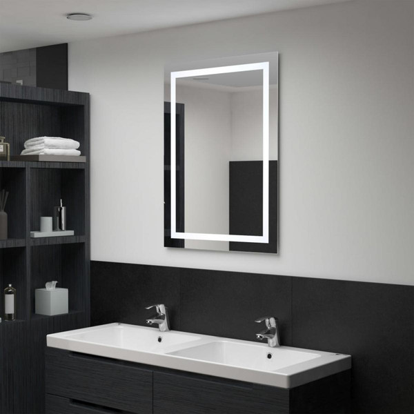 Miroir de salle de bain Chunhelife Miroir à LED pour salle de bains et capteur tactile 60x80 cm