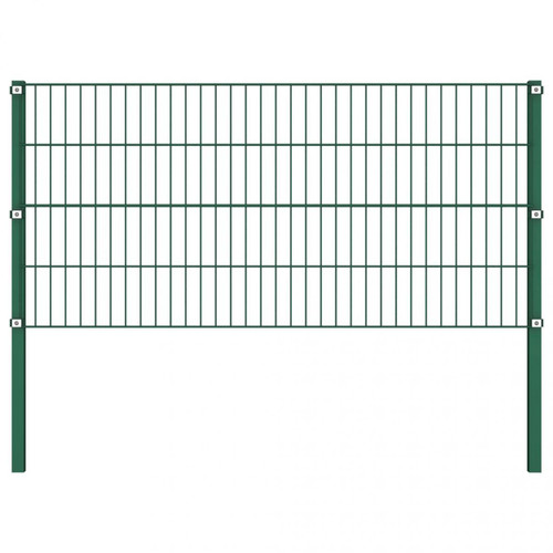 Chunhelife - Panneau de clôture avec poteaux Fer 1,7 x 0,8 m Vert Chunhelife  - Haie