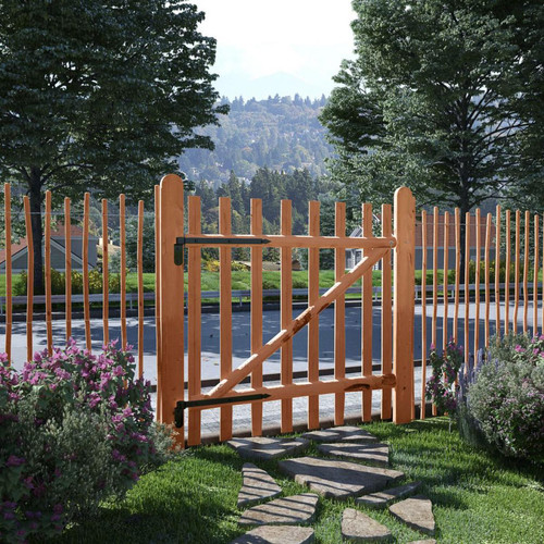Chunhelife - Portillon de clôture Bois de noisetier imprégné 100 x 100 cm - Portillon bois