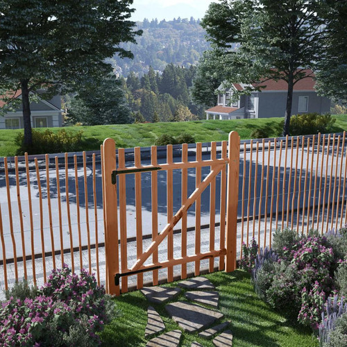 Chunhelife - Portillon de clôture Bois de noisetier imprégné 100 x 120 cm - Portillon bois