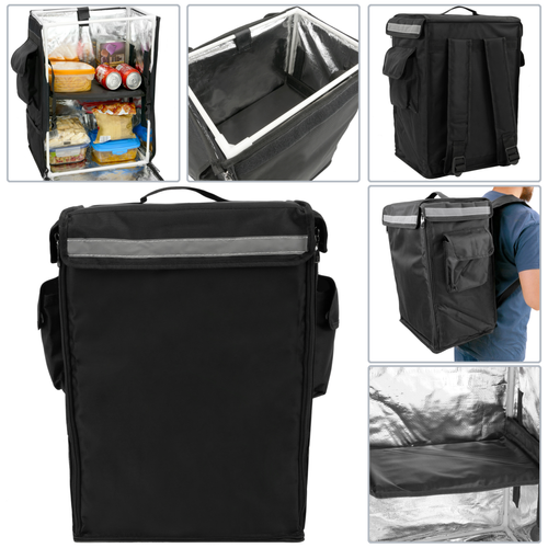 Citybag Sac à dos isotherme 35 x 49 x 25 cm noir pour les plats cuisinés et la livraison de commandes alimentaires