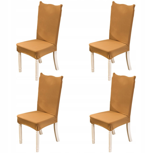 Cjc - Housse de chaise élastique 4 pièces Jaune Cjc - Quincaillerie du meuble