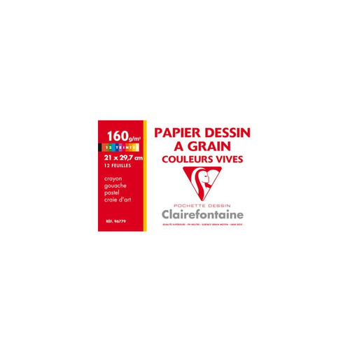 Clairefontaine - Clairefontaine Papier dessin 'à Grain' couleur, 210 x 297 mm () Clairefontaine  - Clairefontaine