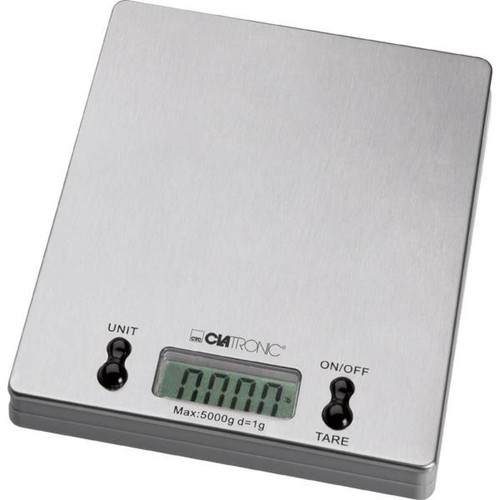 Clatronic - Balance de cuisine numérique, 5 kg par pas de 1 g, fonction tare, , Argent, Clatronic, KW 3367 Clatronic  - Cuisines inox
