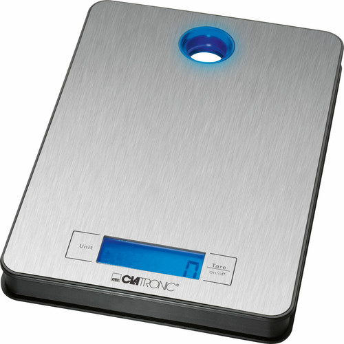 Clatronic - Balance de cuisine numérique 5 kg par pas de 1 g fonction tare, , Noir/Argent, Clatronic, KW 3412 Clatronic  - Cuisines inox